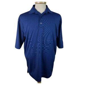 FootJoy Large Blue Stripe Polo Short Sleeve Golf Shirt